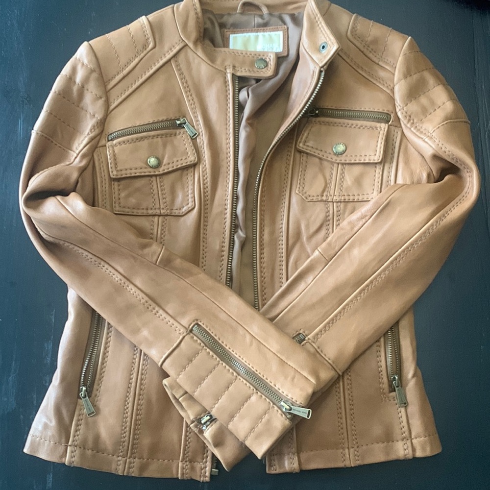 Michael Kors Tan Leather Jacket
